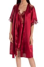 Espuar Jasmine Series Lace Detailed 2 Pieces Satin Nightgown Set - Görsel 7