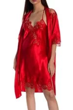 Espuar Jasmine Series Lace Detailed 2 Pieces Satin Nightgown Set - Görsel 13