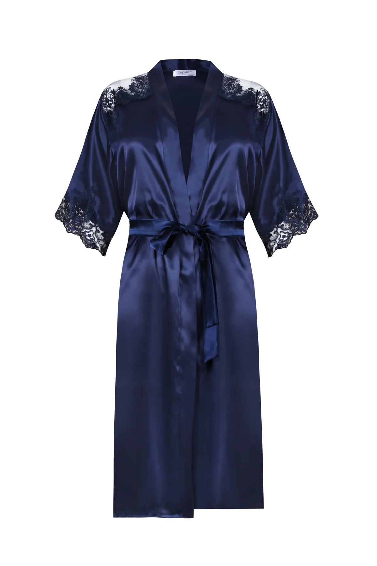 Espuar Jasmine Series Lace Detailed 2 Pieces Satin Nightgown Set - Görsel 4