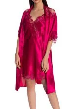 Espuar Jasmine Series Lace Detailed 2 Pieces Satin Nightgown Set - Görsel 10
