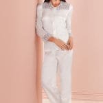Espuar Begonia Series Button Down 2 Pieces Satin Pyjama Set