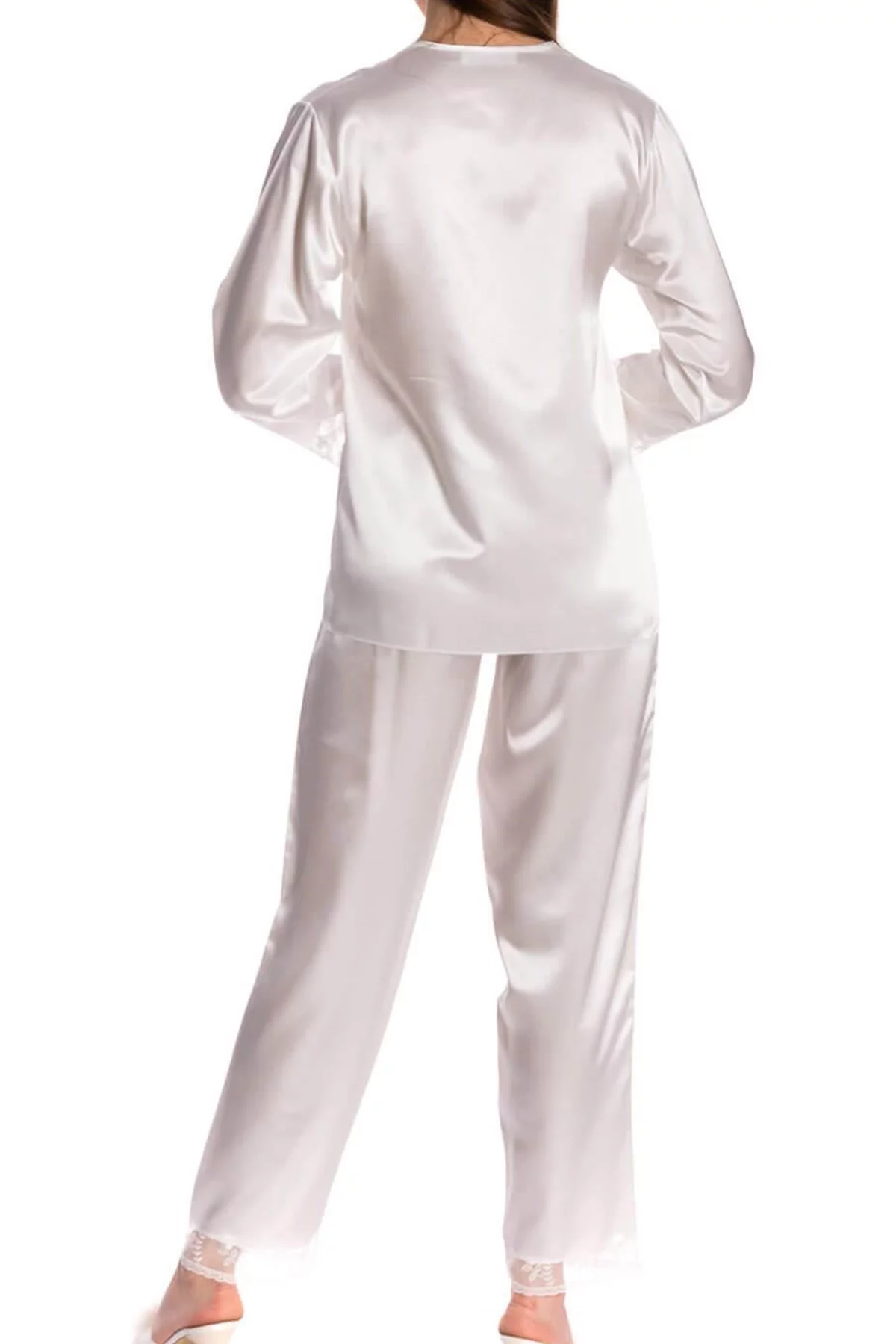 Espuar Camellia Series Button Down 2 Pieces Satin Pyjama Set - Görsel 8