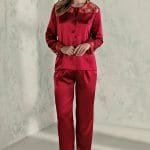 Espuar Tulipa Series Button Down 2 Pieces Satin Pyjama Set