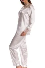 Espuar Tulipa Series Button Down 2 Pieces Satin Pyjama Set - Görsel 4