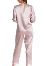 Espuar Tulipa Series Button Down 2 Pieces Satin Pyjama Set - Görsel 8