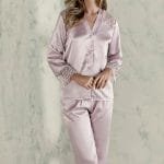 Espuar Lotus Series Button Down 2 Pieces Satin Pyjama Set