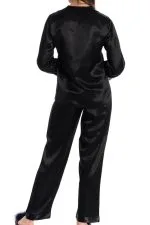 Espuar Orchid Series Button Down 2 Pieces V-Neck Satin Pyjama Set - Image 11