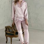 Espuar Rose Series Button Down 2 Pieces Satin Pyjama Set