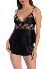 Espuar Tulipa Series Tulle Detailed 2 Pieces Satin Shorts and Singlet Set - Görsel 6