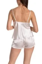 Espuar Tulipa Series Tulle Detailed 2 Pieces Satin Shorts and Singlet Set - Görsel 5