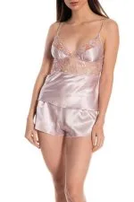 Espuar Tulipa Series Tulle Detailed 2 Pieces Satin Shorts and Singlet Set - Görsel 9