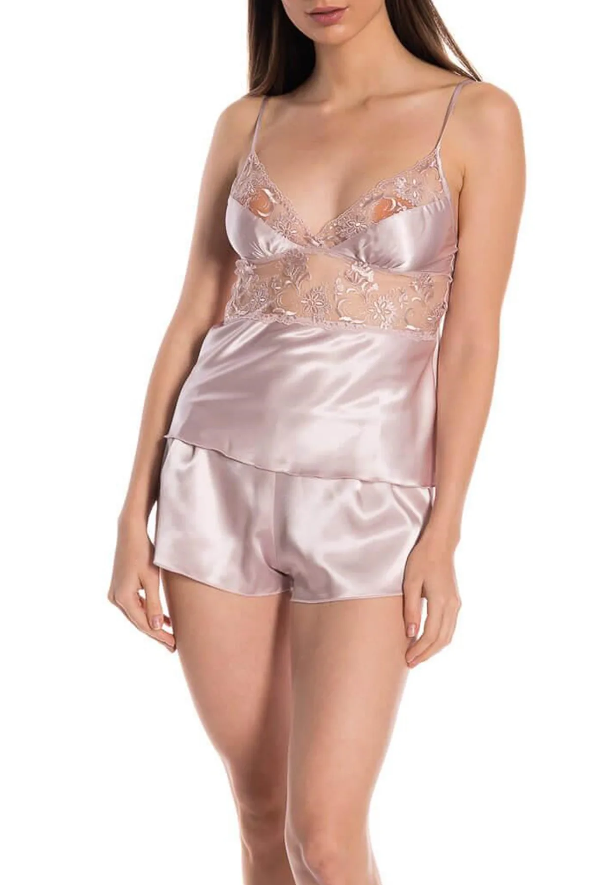 Espuar Tulipa Series Tulle Detailed 2 Pieces Satin Shorts and Singlet Set - Görsel 9