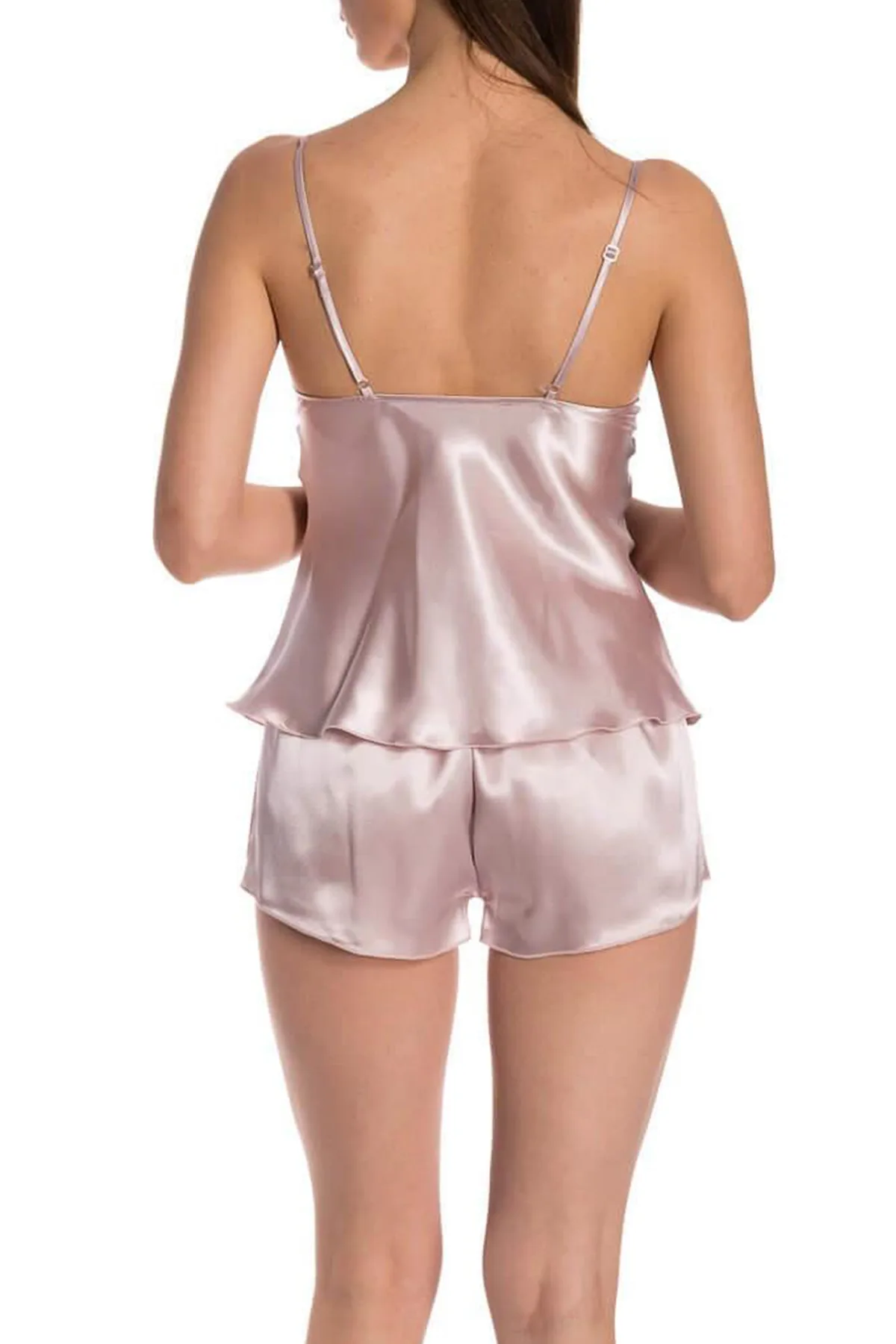 Espuar Tulipa Series Tulle Detailed 2 Pieces Satin Shorts and Singlet Set - Görsel 11